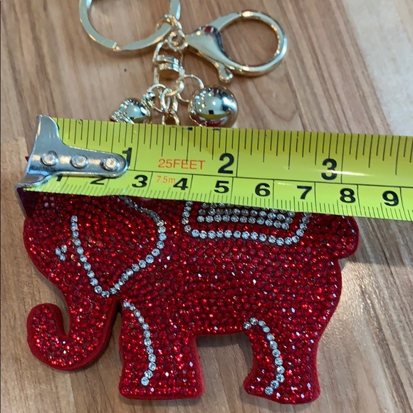 ALABAMA FANS Red/white Elephant Key Chain w/clip. - Picture 6 of 8